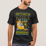 Light The Meownorah Jewish Cat Menorah  Ugly Chanu T-Shirt<br><div class="desc">Light The Meownorah Jewish Cat Menorah  Ugly Chanukah 1</div>