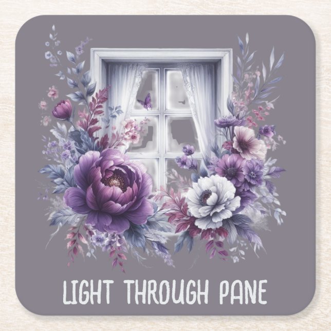 Light Through Pane Encouragement Paper Coaster (Front)