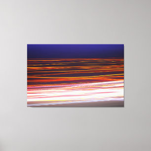 Light Trails From Passing Traffic on a Road Canvas Print