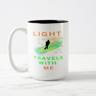 Light Travels With Me Two-Tone Coffee Mug
