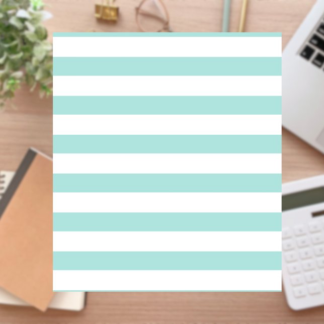 Light Turquoise and White Wide Horizontal Striped Notepad (Creator Uploaded)