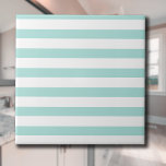 Light Turquoise and White Wide Horizontal Striped Tile<br><div class="desc">Light Turquoise and White Wide Horizontal Striped.</div>