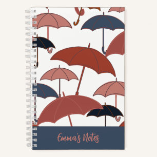 Light umbrella spiral notebook Autumn journal