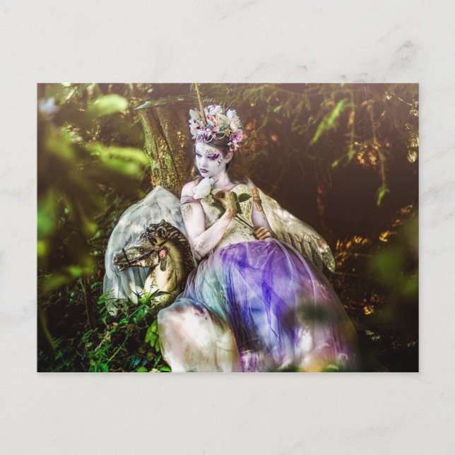 Light Unicorn Princess Postcard (Front)