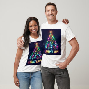 Light Up! – Rainbow Christmas Tree T-Shirt