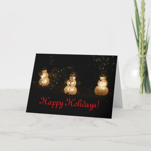 Light-Up Snowmen Holiday Card (Front)