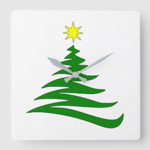 **LIGHT UP THE HOLIDAY TREE** SQUARE WALL CLOCK