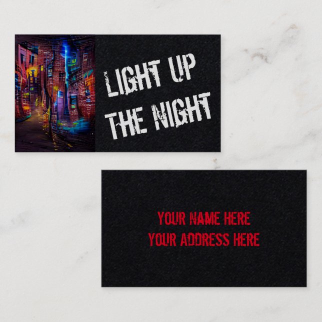 Light Up The Night 3 - Vivid Colour Business Card (Front/Back)