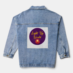 Light Up the World ✨   Minimal Elegant Diwali  Denim Jacket