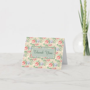 Light Vintage Floral Thank You Card