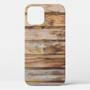 Light Vintage Wooden Planks Background Floor. Hori iPhone 12 Case