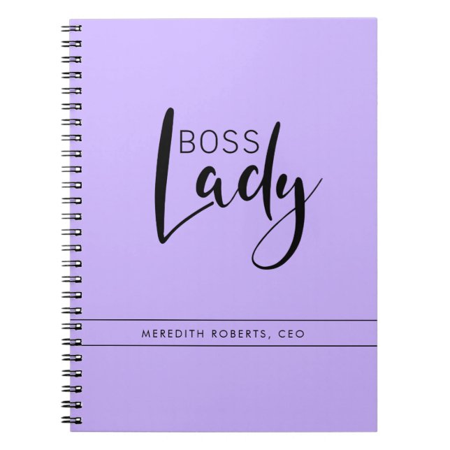 Light Violet Boss Lady Logo Personalised Notebook (Front)