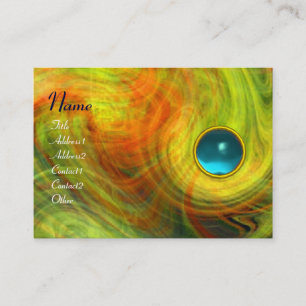 LIGHT VORTEX  AQUAMARINE  red yellow orange blue Business Card