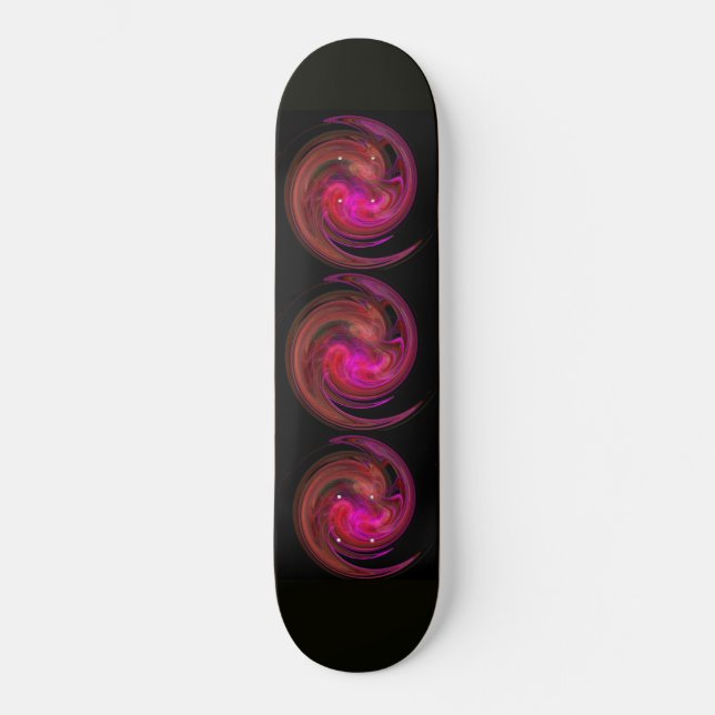 LIGHT VORTEX ,black red purple pink brown Skateboard (Front)