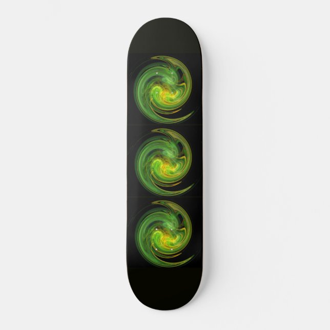 LIGHT VORTEX ,black yellow green Skateboard (Front)