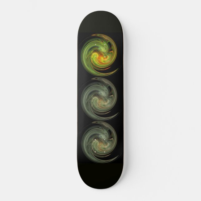 LIGHT VORTEX ,black yellow grey orange Skateboard (Front)
