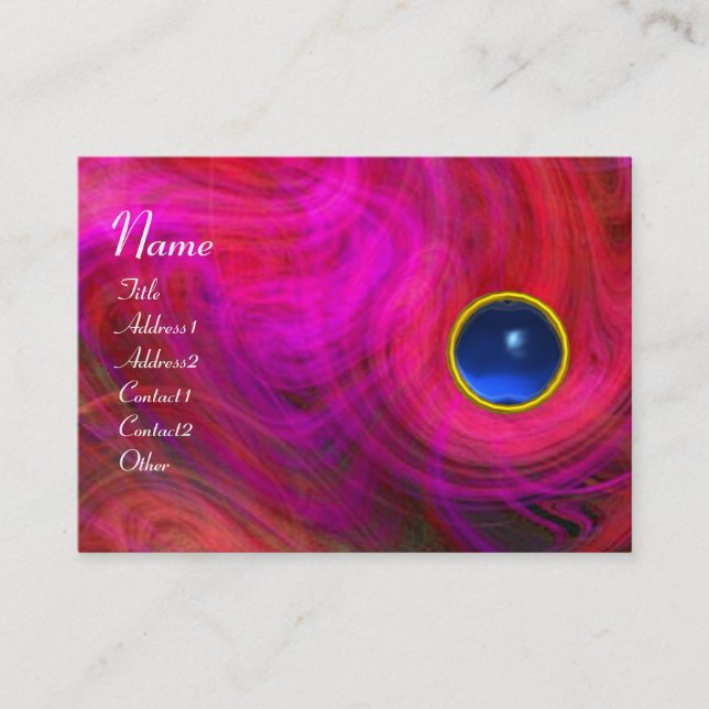 LIGHT VORTEX BLUE SAPPHIRE  purple red yellow Business Card (Front)