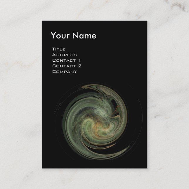 LIGHT VORTEX MONOGRAM Vibrant black grey yellow Business Card (Front)