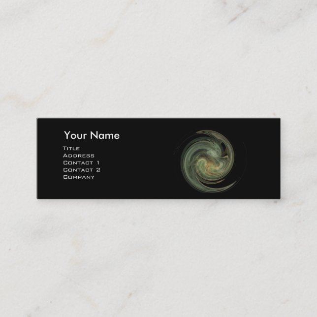 LIGHT VORTEX MONOGRAM Vibrant black purple Mini Business Card (Front)