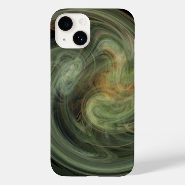 LIGHT VORTEX / Orange Grey Abstract Fractal Waves Case-Mate iPhone Case (Back)