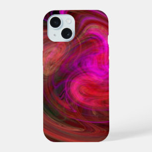 LIGHT VORTEX Pink Fuchsia Red Abstract Fractals iPhone 15 Case