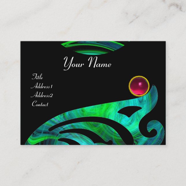 LIGHT VORTEX RUBY blue green black pink yellow Business Card (Front)