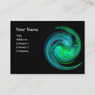 LIGHT VORTEX ,vibrant black green yellow blue Business Card