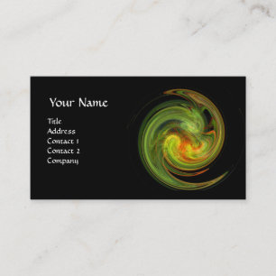 LIGHT VORTEX ,vibrant black green yellow Business Card