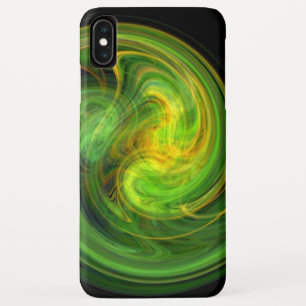 LIGHT VORTEX ,vibrant Yellow Green Abstract Swirls iPhone XS Max Case