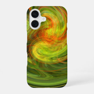 LIGHT VORTEX Vibrant Yellow Orange Fractal Waves iPhone 16 Case