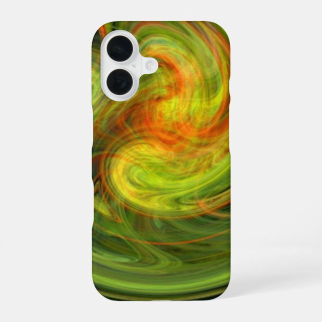 LIGHT VORTEX Vibrant Yellow Orange Fractal Waves iPhone 16 Case (Back)