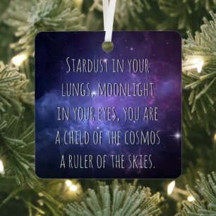 Light Warrior Cosmos Poem Metal Tree Decoration
