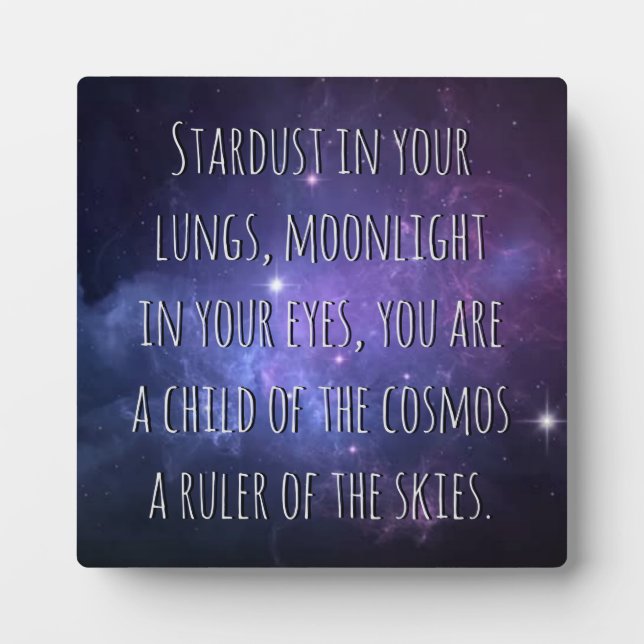Light Warrior Cosmos Poem Plaque (Front)