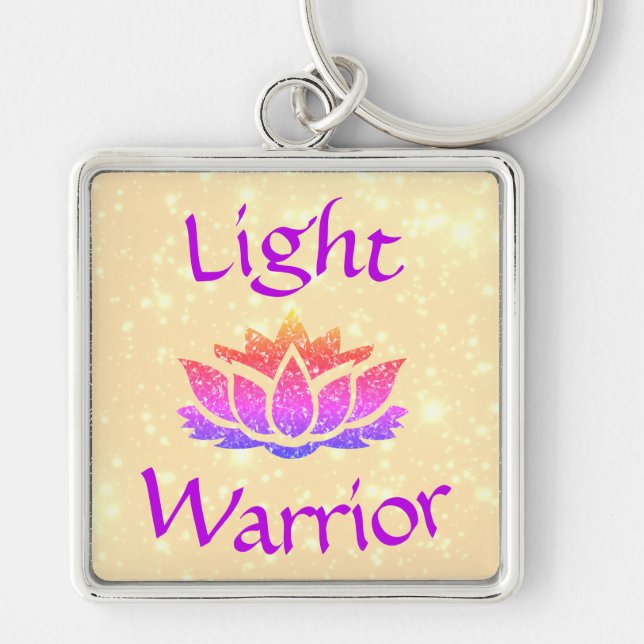 Light Warrior Lotus Flower design Key Ring (Front)