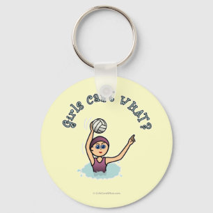 Light Water Polo Player Girl Key Ring