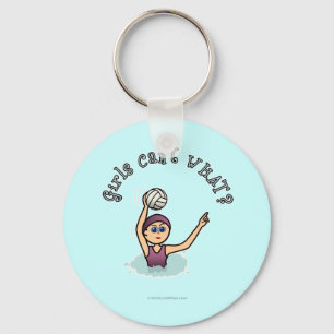 Light Water Polo Player Girl Key Ring