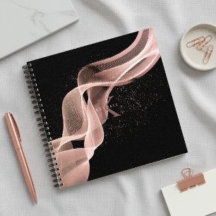 Light Wave and Stardust Monogram Rose Gold ID781 Notebook