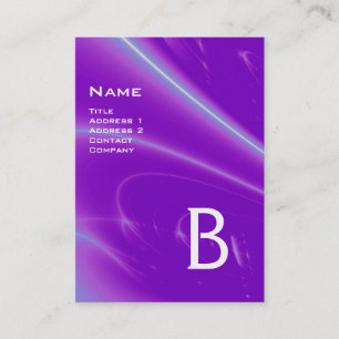 LIGHT WAVES 2 MONOGRAM purple violet white blue Business Card
