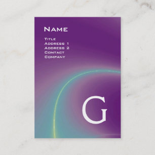 LIGHT WAVES 2 MONOGRAM purple violet white pink Business Card