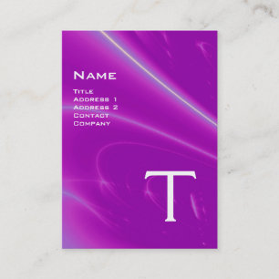 LIGHT WAVES 2 MONOGRAM purple violet white pink Business Card