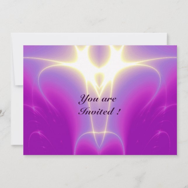 LIGHT WAVES ,Blue,Purple,White Invitation (Front)