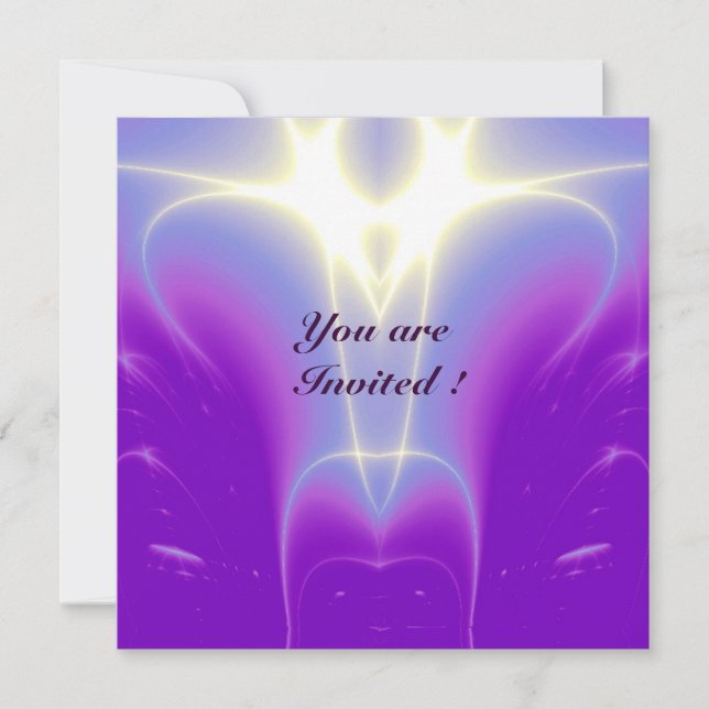 LIGHT WAVES ,Pink,Purple,White Invitation (Front)