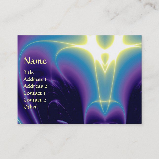 LIGHT WAVES, Violet,Purple,Blue,White Business Card (Front)