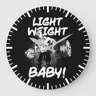 Light Weight Baby - Gym Workout Bodybuilding Large Clock
