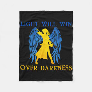 Light Will Win Over Darkness President's Of Ukrain Fleece Blanket