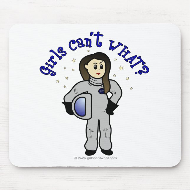 Light Woman Astronaut Mouse Mat (Front)