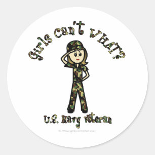 Light Woman Navy Veteran Classic Round Sticker