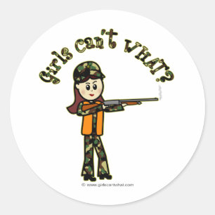 Light Womans Hunting Classic Round Sticker