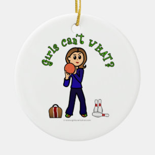 Light Womens Bowling Ceramic Tree Decoration