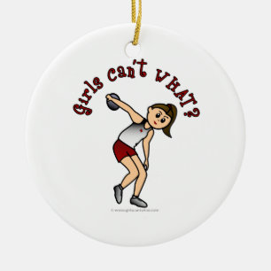 Light Womens Discus Ceramic Tree Decoration